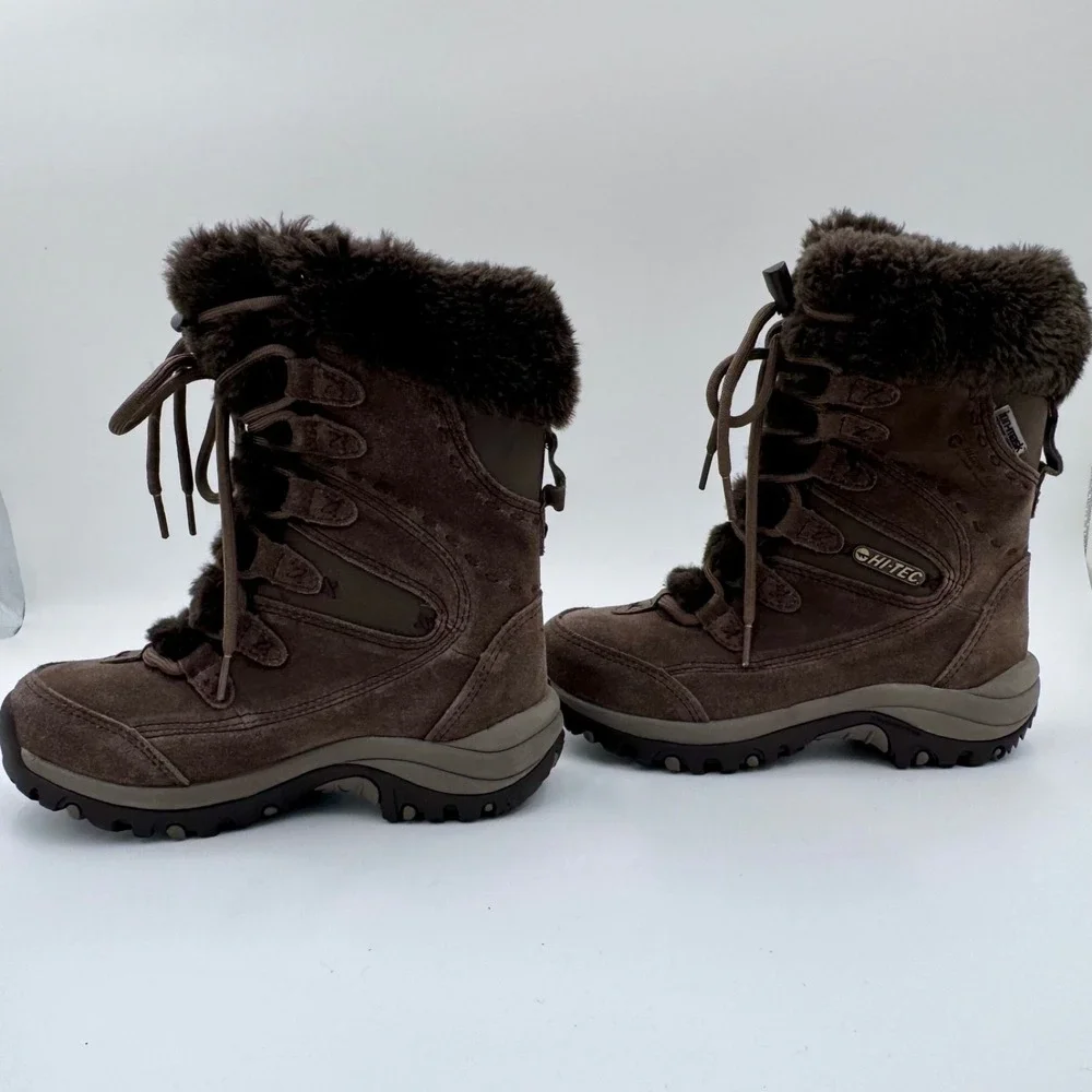 Hi-Tec St Moritz 200‎ Womens Brown Suede Waterproof Insulated Winter Snow Boots